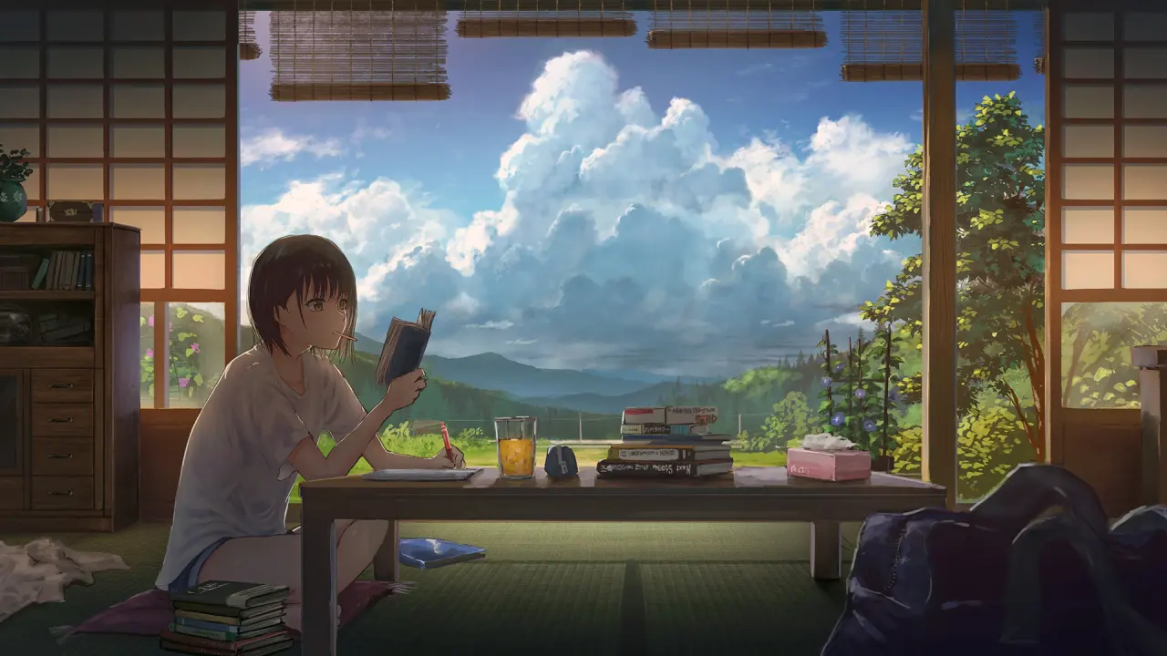 夏日看书