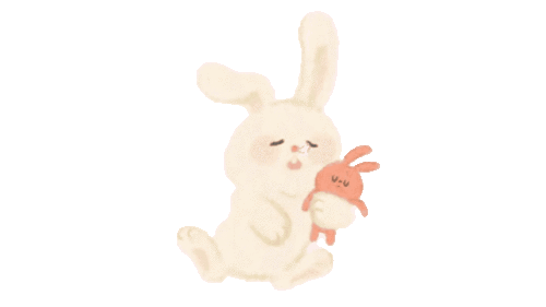 小兔子 — 拥抱, 卡通兔子, 可爱动画