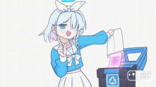 水手服、动漫少女、回收垃圾桶