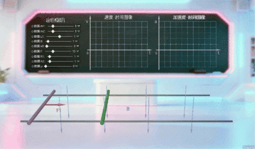 dangan012 — 运动图像、电磁感应、物理仿真、双杆模型