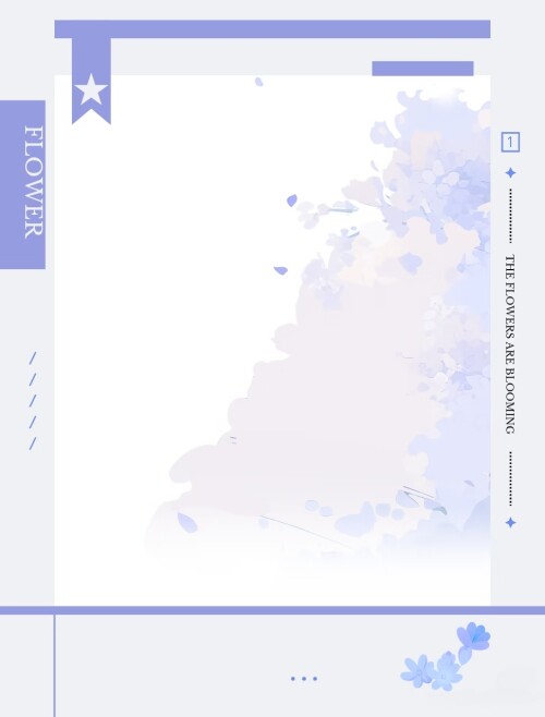 紫色边框、花卉背景、信纸模板