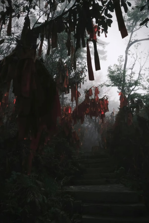 14260 — 雾景、祈福红带、山林石阶